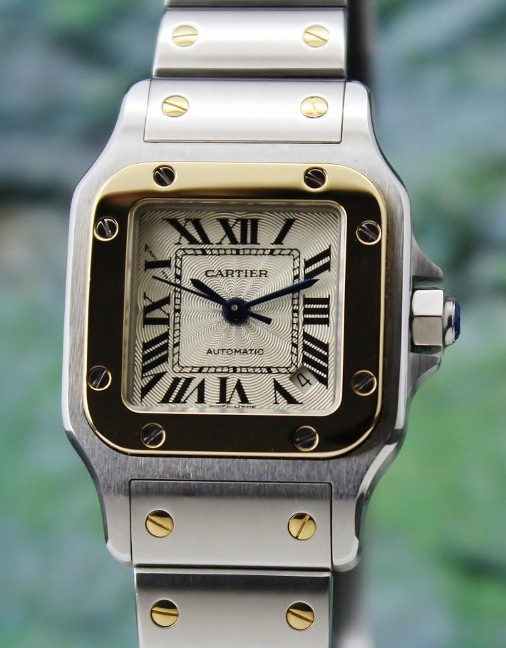 (image for) A CARTIER LADY SIZE SANTOS AUTOMATIC WATCH / 2423